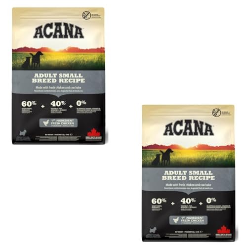 Acana Adult Small Breed Recipe | Doppelpack | 2 x 340 g | Trockenfutter für ausgewachsene Hunde Kleiner Rassen | Enthält frisches Hühnerfleisch, Flunder aus Wildfang und Eiern Acana Adult Small Breed Recipe | Doppelpack | 2 x 340 g | Trockenfutter für ausgewachsene Hunde Kleiner Rassen | Enthält frisches Hühnerfleisch, Flunder aus Wildfang und Eiern von Acana