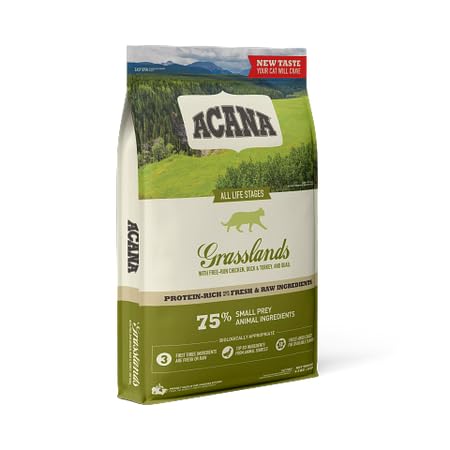 Acana Grasslands | Doppelpack | 2 x 340 g | Trockenfuttermittel für Katzen Aller Rassen und Lebensphasen | Enthält viele tierische Proteine aus Huhn, Truthahn und Ente von Acana