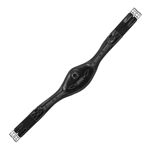 Acavallo Anatomischer Langgurt Kalbsleder + Nylon, Farbe:schwarz, Größe:145 von Acavallo