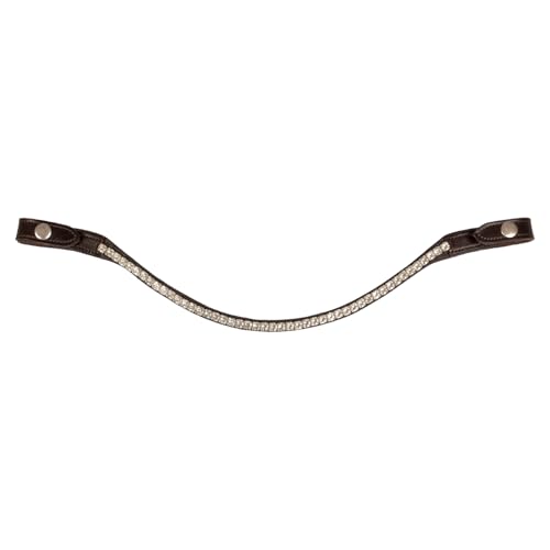 Acavallo Stirnband mit runden Kristallen Crystal, Größe:Vollblut, Farbe:Dark Brown/trasparent von Acavallo