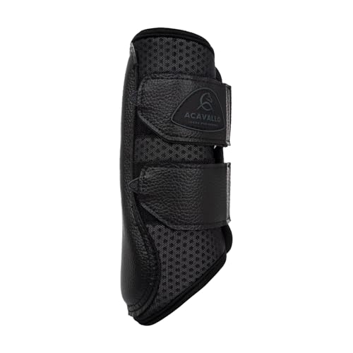 Acavallo Vordergamaschen aus perforiertem Neopren mit doppeltem Klettverschluss, Größe:L, Farbe:Black von Acavallo