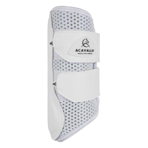 Acavallo Vordergamaschen aus perforiertem Neopren mit doppeltem Klettverschluss, Größe:L, Farbe:White von Acavallo