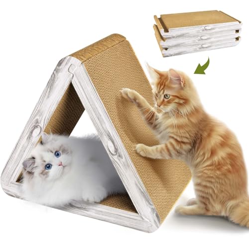 Dreieck Katzenkratzer Faltbar, 6 Nutzbare Seiten Katzenkratzbrett, Vertikale Katzenkratzbaum Rampe Katzentunnel Spielzeug Katzenhaus Karton Katzenkratzer für Indoor Katzen und Kätzchen Dreieck Katzenkratzer Faltbar, 6 Nutzbare Seiten Katzenkratzbrett, Vertikale Katzenkratzbaum Rampe Katzentunnel Spielzeug Katzenhaus Karton Katzenkratzer für Indoor Katzen und Kätzchen von AccEncyc
