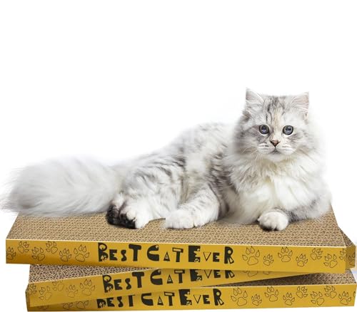 Karton Katzenkratzer für Indoor-Katzen 16,5 ″ Reversible Katze Kratzbrett Möbel Schutz Kratzer Kätzchen Krallen Schärfen (Best Cat Ever) von AccEncyc
