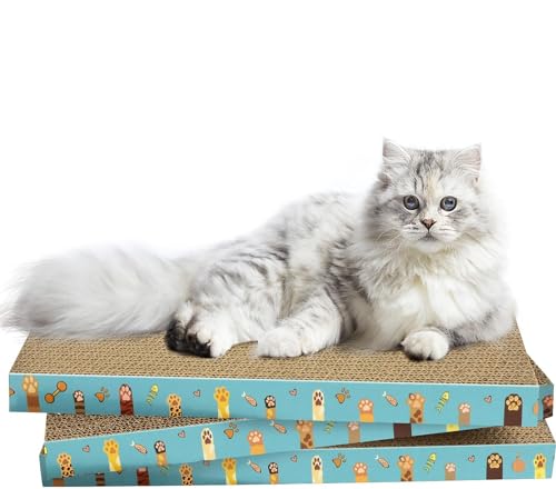 Katzenkratzer aus Karton, 3 Stück, Nachfüllpackung, wendbar, langlebig, Katzenkratzer für Innenräume, Katzen, Kätzchen, zum Schutz der Möbel (Katzenpfoten) von AccEncyc