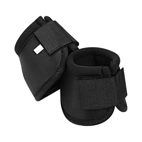 AccompMe Hufglocken für Pferde - No Turn Bell Boots, Ballistic Overreach Bell Boots, Stoßdämpfender Hufschutz für Pferde (Schwarz, Groß) von AccompMe