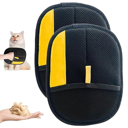 Accrue Fellmagnet Handschuhe, Wiederverwendbare Tierhaarentferner Handschuh, Pet Hair Remover Glove, Doppelseitiger Tierhaarentferner für Katzen & Hunde (2PCS) von Accrue