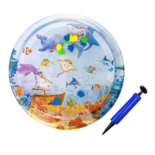Aceirropy Katzen Wassermatte Spielmatte,Dickere Sensorische Wassermatte Für Katzen | Antirutsch Zubehör Mit Schwimmenden Fischen Runde Aufblasbare Matte Für Katzenwelpen Bewegung Jagd Aceirropy Katzen Wassermatte Spielmatte,Dickere Sensorische Wassermatte Für Katzen | Antirutsch Zubehör Mit Schwimmenden Fischen Runde Aufblasbare Matte Für Katzenwelpen Bewegung Jagd von Aceirropy