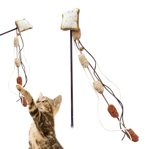 Aceirropy Katzenschnurspielzeug – Angelrute, Katzenspielzeug mit Glocke, interaktiver Fänger und lustige Übung, Reaktionstrainingshilfe für alle Rassengrößen, Indoor-Spielbereicherung Aceirropy Katzenschnurspielzeug – Angelrute, Katzenspielzeug mit Glocke, interaktiver Fänger und lustige Übung, Reaktionstrainingshilfe für alle Rassengrößen, Indoor-Spielbereicherung von Aceirropy