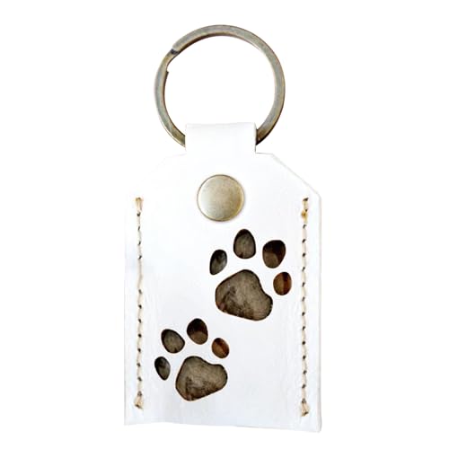 Aceirropy Schlüsselanhänger Mit Tierhaaren, Quadratisches Medaillon Mit Katzenhaaren, Erinnerungsfotohalter Für Welpen Und Kätzchen, Braunes PU-Leder von Aceirropy