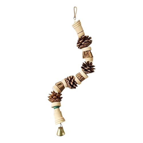 Aceirropy Sittichspielzeug | Ananas-Nuss Nagetoy für Vögel,Natürliche Kiefernzapfen-Spielzeuge Mit Kletterseil, Knabberaccessoires Für Nymphensittiche, Unzertrennliche & Aras von Aceirropy