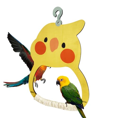 Aceirropy Vogelschaukel | Innenkäfig Vogelschaukeln für Papageien, Holzsitzstange, bunter Schnabelschleiftrainer, Lebensraumdekoration für Lovebird, Sittiche, Nymphensittiche von Aceirropy