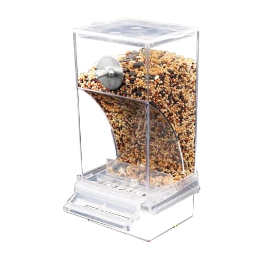 Automatischer Vogelfutterspender,No MES-s Vogelkäfig-Futterstation,Acryl Transparent Vogelfutterhaus Sittiche Käfig Futterautomat Für Kanarienvögel Wellensittiche Nymphensittiche Finken von Aceirropy