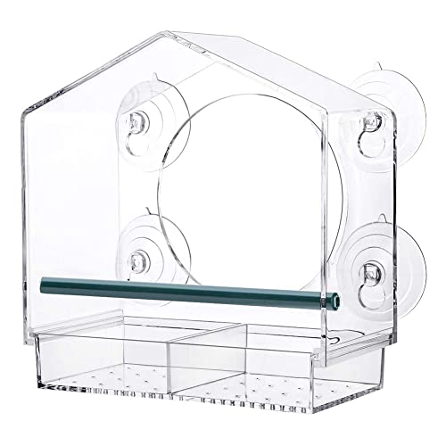 Acfthepiey -Vogelfutterspender mit Starken SaugnäPfen, Transparenter Vogelfutterspender für DraußEn, Vogelhaus mit Herausnehmbarem Tablett mit 2 FäChern Acfthepiey -Vogelfutterspender mit Starken SaugnäPfen, Transparenter Vogelfutterspender für DraußEn, Vogelhaus mit Herausnehmbarem Tablett mit 2 FäChern von Acfthepiey