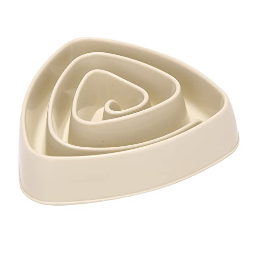 Acfthepiey Futternapf aus Kunststoff, dreifach eckig, für langsames Fressen, Antinapf, Hundefutter, (Beige Weiß) von Acfthepiey