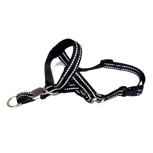 Acfthepiey Maulkorb für Hunde, Anti-Bell-Hundehalsband, atmungsaktiv, Hundetrainingswerkzeug, Nylon-Maulkorb-Set mit reflektierenden Streifen, langlebig, L-Schwarz von Acfthepiey