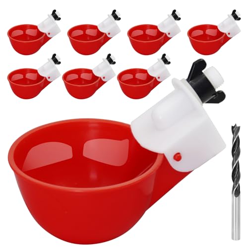 Achicklead Hühner-Bewässerungsbecher, 8 Packungen, automatischer Hühner-Wasser-Futterspender geeignet für Küken, Enten, Gans, Truthahn und Hasen, Geflügel-Wasserfutter-Set Achicklead Hühner-Bewässerungsbecher, 8 Packungen, automatischer Hühner-Wasser-Futterspender geeignet für Küken, Enten, Gans, Truthahn und Hasen, Geflügel-Wasserfutter-Set von Achicklead