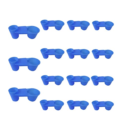 Automatischer Vogeltränke-Becher aus Kunststoff, Tauben-Wasserflaschen-Futterspender für Wachteltaube, Hühnerkäfig (blau), 15 Stück von Achicklead