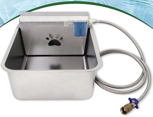 Automatischer Wasserspender für Hunde, großer Edelstahlnapf, selbstbefüllender automatischer Wassernapf für den Außenbereich, für Nutztiere, 20 l Automatischer Wasserspender für Hunde, großer Edelstahlnapf, selbstbefüllender automatischer Wassernapf für den Außenbereich, für Nutztiere, 20 l von Achicklead