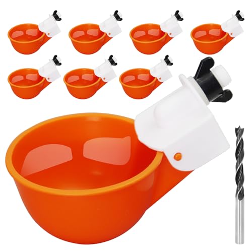 Hühner-Bewässerungsbecher, 8 Packungen, automatischer Hühner-Wasser-Futterspender geeignet für Küken, Enten, Gans, Truthahn und Kaninchen, Geflügel-Wasser-Futter-Set Hühner-Bewässerungsbecher, 8 Packungen, automatischer Hühner-Wasser-Futterspender geeignet für Küken, Enten, Gans, Truthahn und Kaninchen, Geflügel-Wasser-Futter-Set von Achicklead