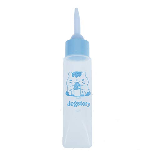 AchidistviQ 30 ml kleine Haustier-Futterflasche, Hamstervogel, Hundemilch/Wasserfutterspender für Zwerghamster, Maus, Ratten, Igel, Papageien und andere kleine Tiere, blauer langer Nippel von AchidistviQ