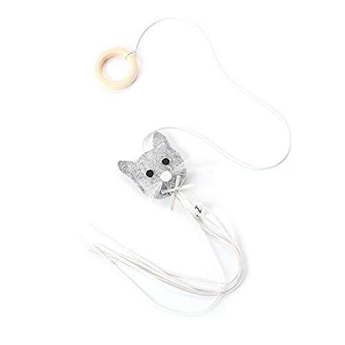 AchidistviQ Cat Feather Toys Lustiges Sternwolkenkätzchen Cat Teaser Bell Tassel Pull Ring Interaktives Spielspielzeug Grau von AchidistviQ