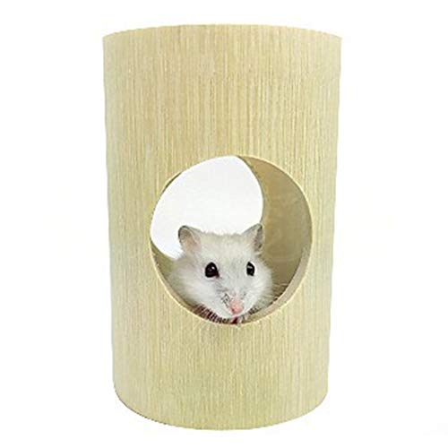 AchidistviQ Hamster Tunnel Tube Spielzeug, Holzversteck Bett Nest House Kauspielzeug Für Hamster Mäuse Ratten Oder Andere Kleine Tiere Holzfarbe L. von AchidistviQ