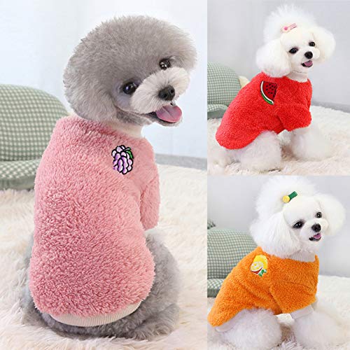 AchidistviQ Haustier-Pullover für Hunde und Welpen, warm, mit Kapuze, für den Winter, für kleine und mittelgroße Hunde geeignet, Größe S, Rot von AchidistviQ