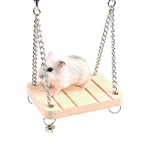 AchidistviQ Holz-Hamster-Schaukelspielzeug, Mäuse, Ratten, Nagetiere, Versteck, Käfig, Kauspielzeug für Meerschweinchen, Chinchilla, Hamster, Rennmäuse, Ratten, Kleintiere 1# von AchidistviQ