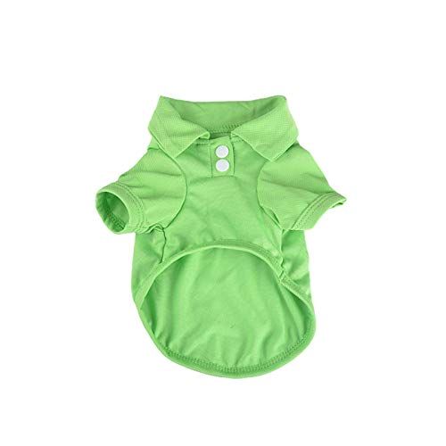 AchidistviQ Hunde-Shirt, einfarbig, atmungsaktiv, für den Sommer, für Hunde, schweißabsorbierend und atmungsaktiv, Größe XS, Grün von AchidistviQ