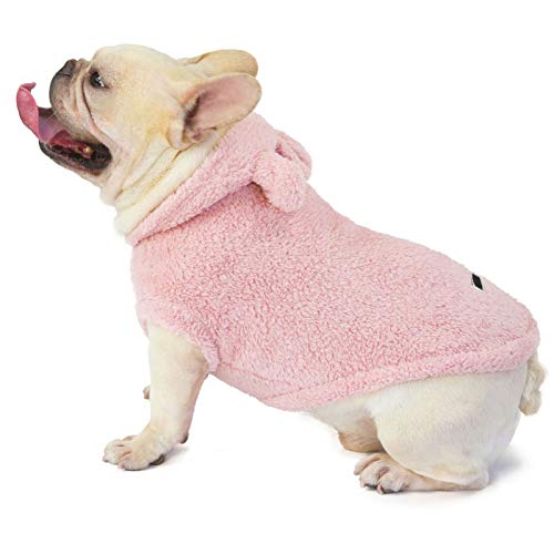 AchidistviQ Pullover für Hunde und Katzen, mit Kapuze, für Herbst und Winter, warm, mit Bärenohren-Design, Größe L, Rosa von AchidistviQ