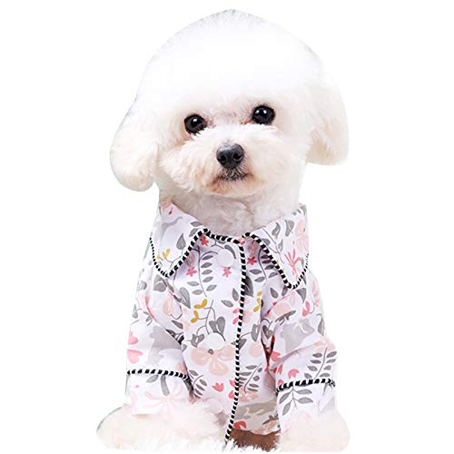 AchidistviQ Weicher Hunde-Pyjama, Schlafmantel, Hunde-Overall, Einteiler, leichte Katzen-Overall Kleidung für kleine, mittelgroße und große Hunde und Katzen Bekleidung – Pink L von AchidistviQ