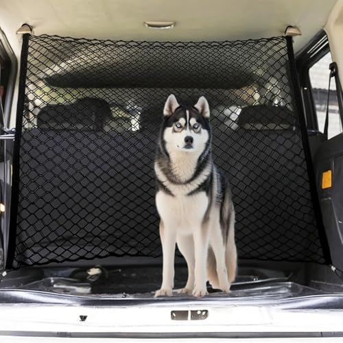Ackygetrich Hunde-Auto-Barriere für SUV, Fahrzeuge, LKWs, Autos, verstellbare Haustier-Trennwand, Laderaum, universell, faltbares Design für einfache Lagerung, robuste Drahtgitter-Barrieren Sicherheit von Ackygetrich