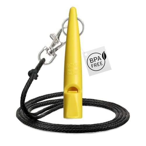 ACME Hundepfeife No. 211,5 + GRATIS Pfeifenband - Das Original aus England - laut und weitreichend (Yellow) von ACME