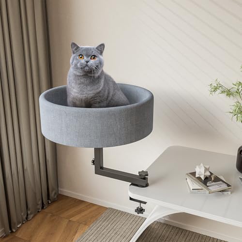 Katzen-Schreibtischbett, um 360 ° drehbar, erhöhter Schreibtisch, Katzenbett, verstellbarer Schreibtisch, Kätzchenbett, bis zu 25 kg, waschbarer weicher Stoff, Haustier-Schreibtische, Nest-Betten Katzen-Schreibtischbett, um 360 ° drehbar, erhöhter Schreibtisch, Katzenbett, verstellbarer Schreibtisch, Kätzchenbett, bis zu 25 kg, waschbarer weicher Stoff, Haustier-Schreibtische, Nest-Betten von Acools