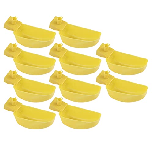 10Pcs Automatic Waterers Gelbe Trinkbecher Schüssel für Wachtel Hühnervögel Groöe Grööe für Köfig Hang Trinker Zucht Geflügel Trinkschalen (gelb groö rechts) von Acouto