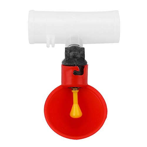 10pcs Plastik Automatischer Geflügelvogel -Trinkspender Chic Trinker Tool Geflügelspender Vogeltrinkent Cup Chicate Eimer A 3 Made Gemacht (6-minütige DREI-Wege-kleine rote Schüssel) von Acouto