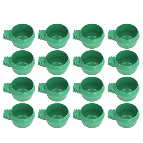 25 Stück Mini-Vogelpapageien-Futterwassernapf, Grüner Runder Papageien-Kleinfutter-Wassernapf, Inlay-Installation, für die Geflügelaufzucht in Bauernhöfen (S) von Acouto