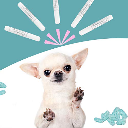 Acouto 100pcs PVC Multifunktional Weiche Haustiere Hundenagelabdeckung Wickeln Pfoten Klauenkratzer Hundebecke Hundehundnagelabdeckung Hund Klauenabdeckung PVC Haustierklauenabdeckung PVC (L) von Acouto