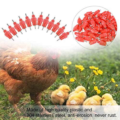 Acouto 50 Pcs Chicken Nipple Feeder Wassertrinker Duck Hen Geflügel für 3/4''PVC Poultry Hen Duck Screw Style von Acouto