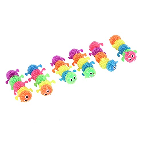 Acouto 6Pcs Soft Simulation Inchworm Cat Teaser Spielzeug Haustier Katze Zähne Clean Chew Bite Spielspielzeug Cat Teaser Toys von Acouto