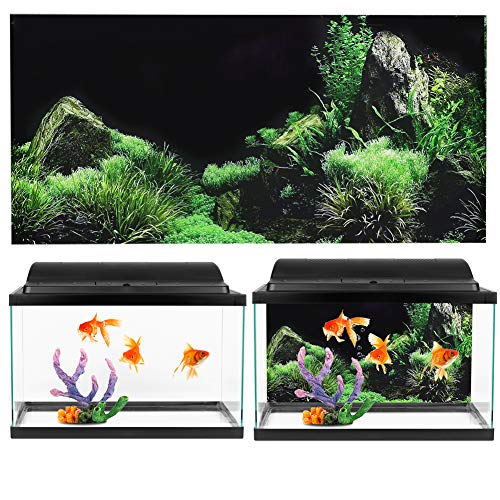 Acouto Aquarium Aquarium Meeresboden Wasser Gras Landschaft Bild Hintergrund Dekoration Malerei PVC Wasserdicht Selbstklebende Aufkleber (122 * 46cm) von Acouto