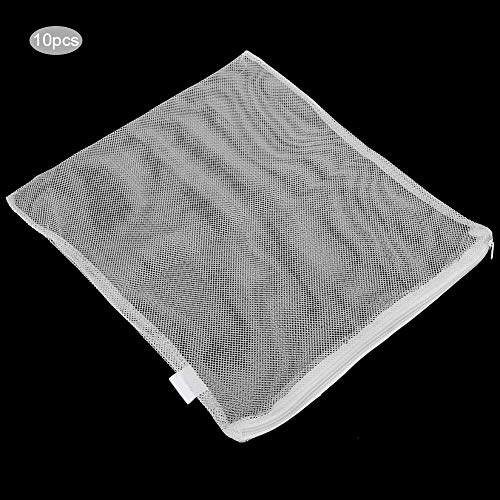 Acouto Medien Aquarium Filterbeutel Fischtanks Wiederverwendbare Polyester Filter Mesh Tasche Mit Reiöverschluss Isolation Bags 10St (Weiö) von Acouto