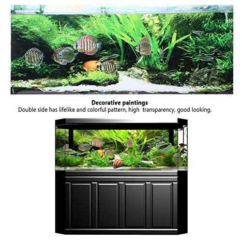 Acouto Aquarium Hintergrund Poster PVC Wasserdichter Aufkleber Selbstklebender Meeresboden Kleine Fische Wasserpflanzen Landschaft Bild Dekoration (122 50cm) von Acouto