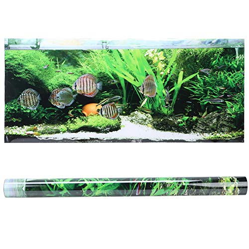 Acouto Aquarium Hintergrund Poster PVC Wasserdichter Aufkleber Selbstklebender Meeresboden Kleine Fische Wasserpflanzen Landschaft Bild Aquarium Dekoration (61 * 30cm) von Acouto