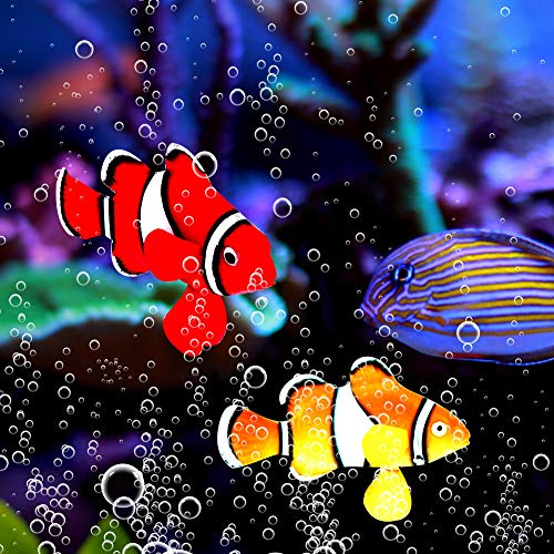 Acouto Aquarium Ornament Silikon Lustig Künstlich Leuchtend Clownfisch Fisch Schwimmen Dekoration Mit Saugnapf Für Aquarium Aquarium von Acouto