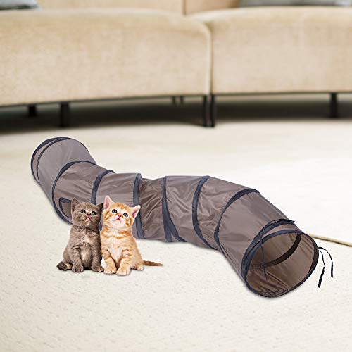 Acouto Cat S-Shape Curve Tunnel Toy mit Löchern zum Spielen und Trainieren für Tierbesitzer, Braun Acouto Cat S-Shape Curve Tunnel Toy mit Löchern zum Spielen und Trainieren für Tierbesitzer, Braun von Acouto