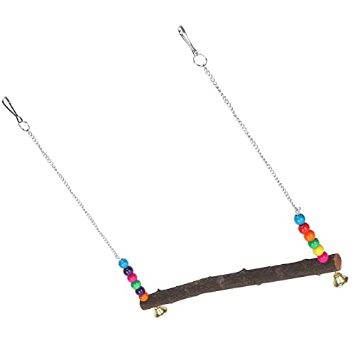 Acouto Chic Swing Toy Suspingsible Hölzerner Chic Perch Pet Swing Spielzeug mit Widerstandsfähiger Flacher Bar 30 X 32 cm / 11,8 X 12,6 Zoll Toywooden Perchchic Hölzerne Swinguspensible (30x32cm) von Acouto