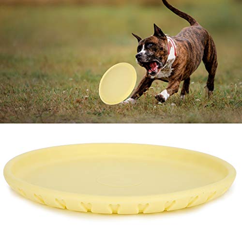 Acouto Dog Flying Discs 2 in 1 Pet Flying Disc Untertasse Hundetraining Fütterungsspielzeug Pet Interaktives Spielzeug für Outdoor-Trainingsscheiben für Mittlere/groöe Hunde (Gelb) von Acouto