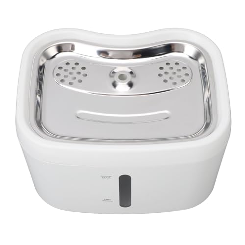 Acouto Drahtloser Katzenwasserbrunnen 2,5 L, 3000 MAh Batterie Automatischer Haustier -Trinkspender mit Erfassungszirkulation, Ruhige Effektive Filtration für Katzenhunde von Acouto